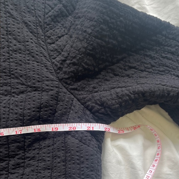 Pure Jill Elements Quilted Jacket Black Open Front Boho Minimalist boxy cozy - Picture 9 of 11